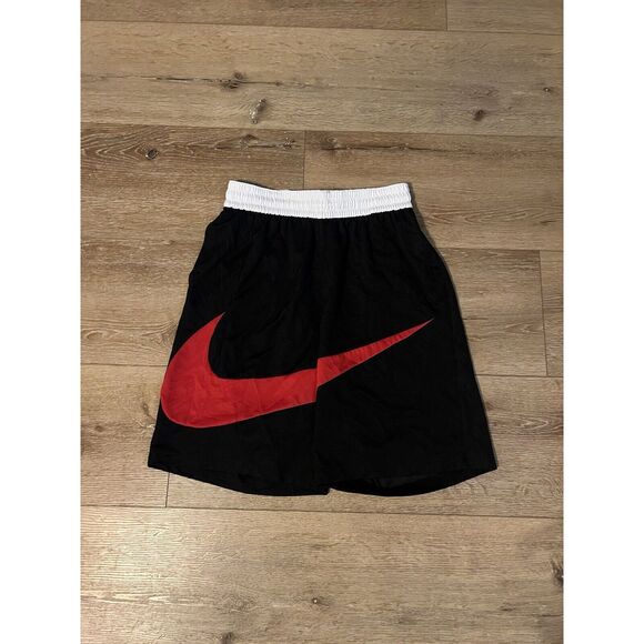 Nike Mens Black Athletic Basketball Shorts Dri-Fit Size Medium Large Nike Swoosh - Picture 1 of 3